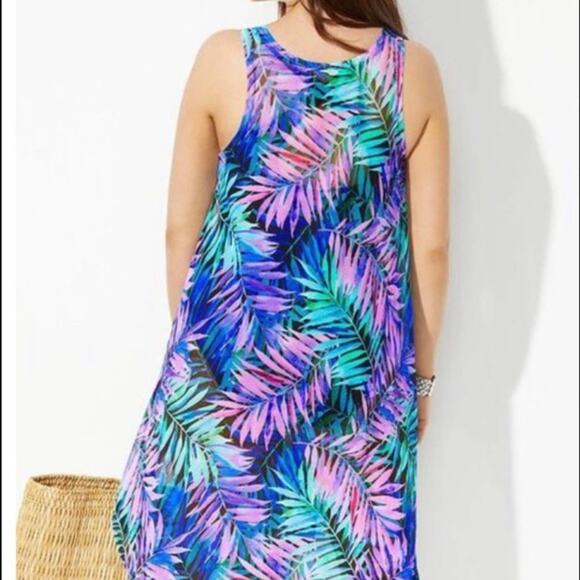 Swimsuits for all black white palm print cover up - Picture 7 of 7